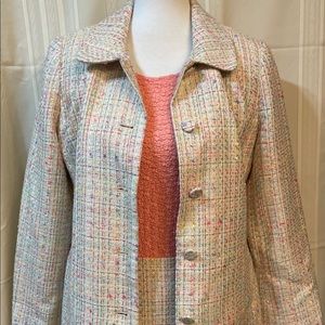 Laura Scott Skirt & Jacket Pastel Plaid Dress Suit